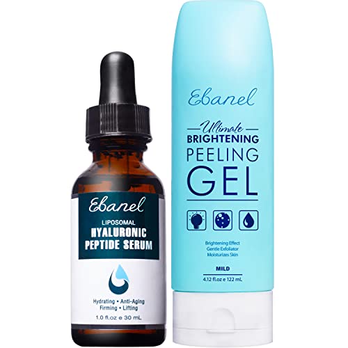 Ebanel Face Serum & Exfoliating Scrub Bundle - Hydration, Firming, Brightening - 4.12 Oz