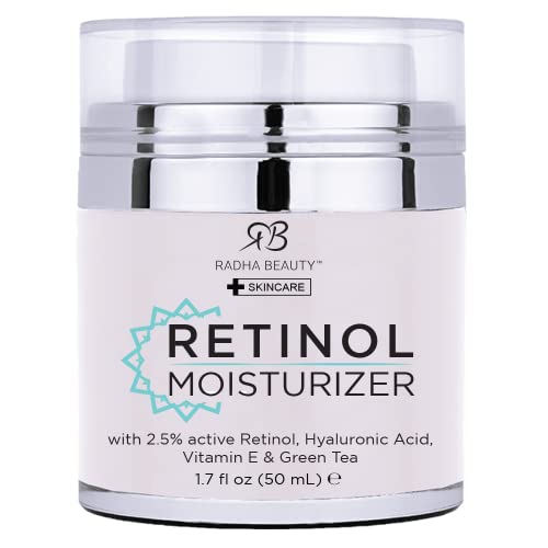 Radha Beauty Moisturizing Retinol Cream - Targets Wrinkles, Hydrates & Revitalizes - 1.7 fl oz