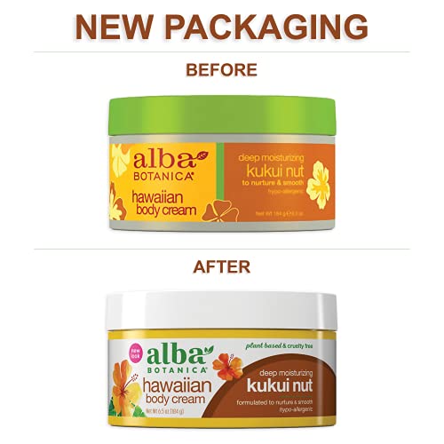 Alba Botanica Body Cream - Deep Moisturizing Kukui Nut, Plant-Based, Cruelty-Free - 6.5oz