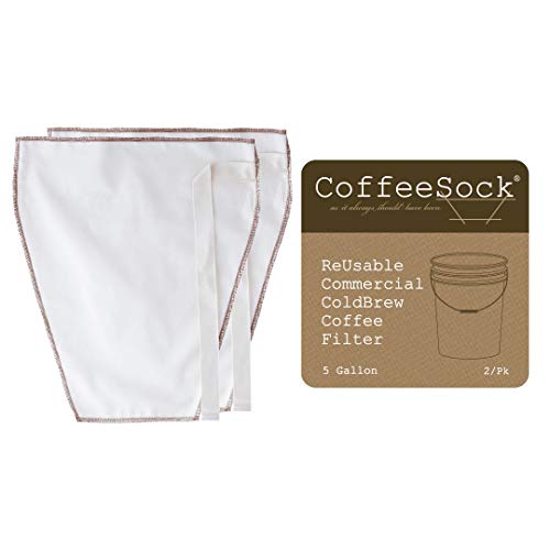 CoffeeSock Reusable Coffee Filter - GOTS Certified Organic Cotton, Easy Cleanup, 2/pk