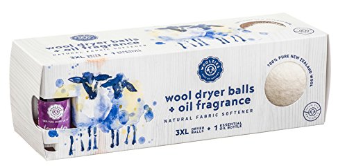 Woolzies Organic Wool Dryer Balls - All Natural Softener, Reduces Wrinkles & Static - 3 Pack