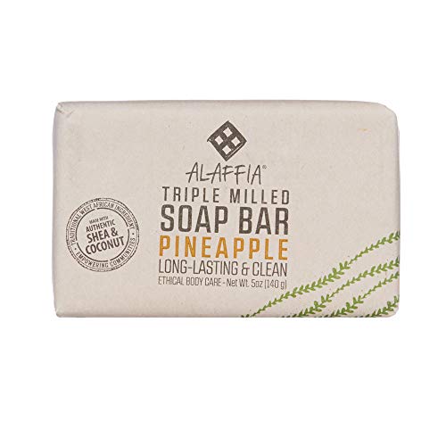 Alaffia Triple Milled Shea Butter Soap - Moisturizes & Cleanses, Fair Trade, Pineapple Coconut - 5oz