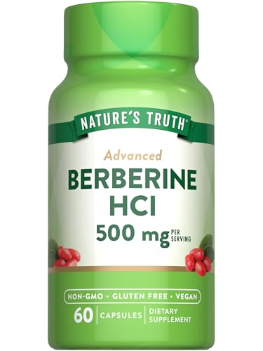 Nature's Truth Berberine 500mg - Vegan Capsules, Non-GMO, Gluten-Free - 60 Count