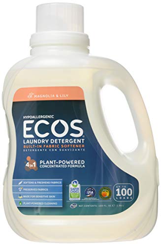 Ecos Magnolia & Lilies Concentrated Laundry Detergent - Vegan, Carbon Neutral, 100 Oz