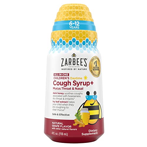 Zarbee's Kids Cough Suppressant - Soothes Coughs, Supports Immunity & Energy - Grape, 4FL Oz