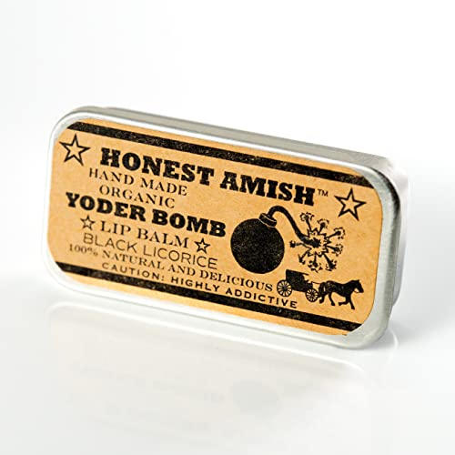 Honest Amish Yoder Bomb Licorice Lip Balm - Moisturizes Cracked Lips, All Natural - 3 Pack