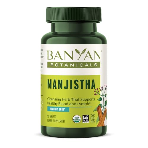 Banyan Botanicals Manjistha Tablets - Natural Blood Cleanse & Lymphatic Support - 90 Non-GMO Vegan