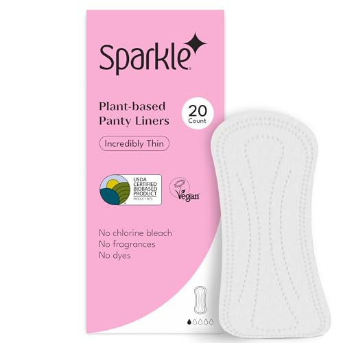 Sparkle Incredibly Thin Panty Liners - Plant-Based, Chlorine-Free, Hypoallergenic - 20 Count