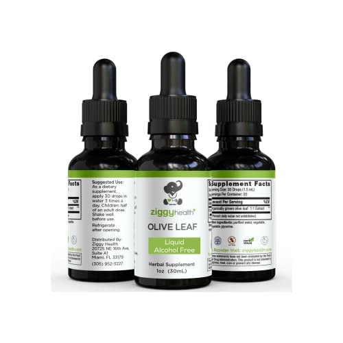 Ziggy Health Olive Leaf Extract Tincture - Supports Cardiovascular Health, Vegan - 1 oz