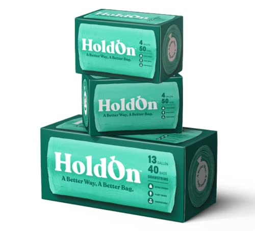 HoldOn Compost Bags - Durable, Home & Industrially Compostable - 13 Gallon & 4 Gallon Sizes