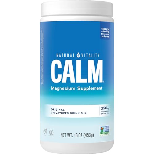 Natural Vitality Calm Magnesium Supplement - Supports Stress Relief, Non-GMO, Vegan - 16 oz