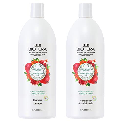 BIOTERA Strengthening Shampoo & Conditioner Set - Microbiome Friendly, Vegan, 32 Fl Oz