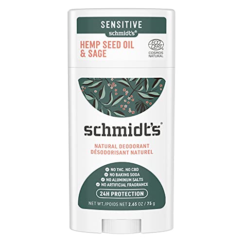 Schmidt's Natural Deodorant - 24-Hour Odor Protection, Vegan, Hemp & Sage - 2.65 oz