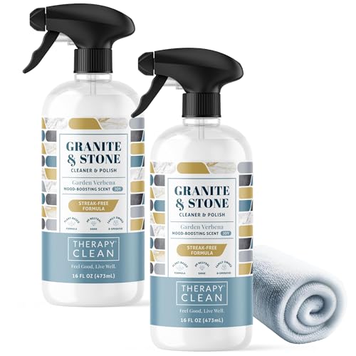 Therapy Granite Countertop Cleaner & Polish - pH Neutral, Natural Ingredients, 2 Pack