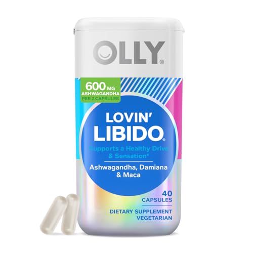 OLLY Lovin Libido Capsules - Boost Desire with Ashwagandha, Maca & Damiana, Vegetarian - 40 Count