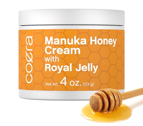 Coera Manuka Honey Cream - Hydrating Face Moisturizer with Royal Jelly, 4oz, Paraben-Free