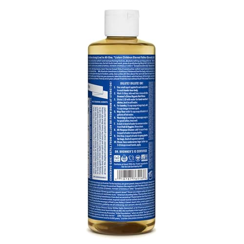 Dr. Bronner's Body Soap - Made with Organic Oils, 18-in-1 Uses, Vegan, 16oz