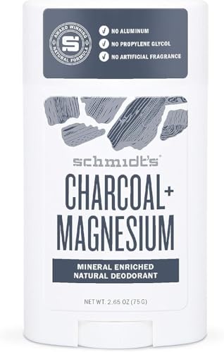 Schmidt's Natural Deodorant - 24 Hour Odor Protection, Charcoal & Magnesium - 1.7oz (Pack of 2)