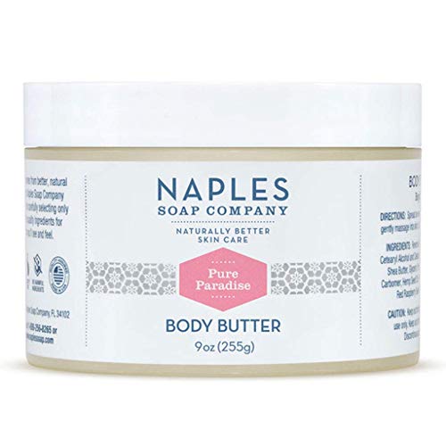 Naples Soap Body Butter - Deeply Hydrating, Restores Skin Elasticity - 9oz Pure Paradise Vanilla