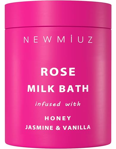 Miuz Calming Rose Coconut Milk Bath Soak - Hydrates Skin, Aromatherapy Gift Set - 12oz