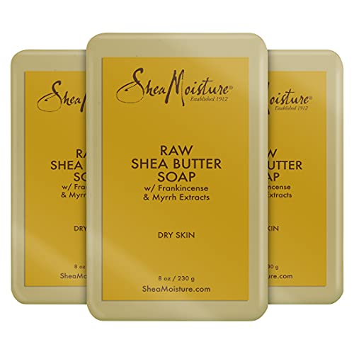 SheaMoisture Raw Shea Butter Bar Soap - Hydrates Dry Skin, Paraben Free, 8oz (Pack of 3)