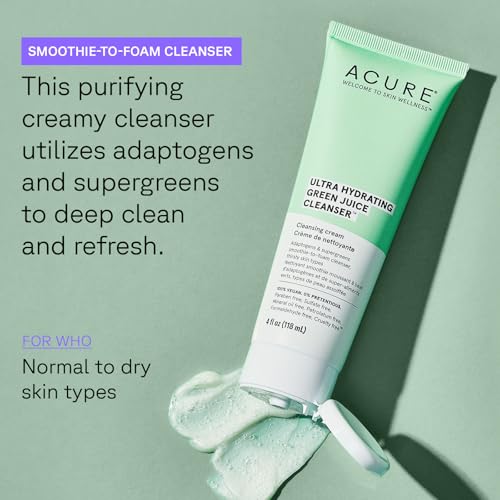 Acure Ultra Hydrating Face Cleanser - Deep Hydration, Natural Ingredients - 4 fl oz