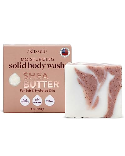 Kitsch Shea Butter Exfoliating Bar Soap - Hydrating, Plant-Derived Exfoliants, Cruelty-Free - 4oz