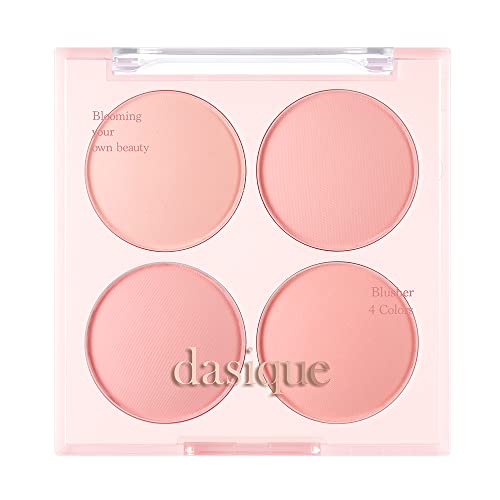 Dasique Blush Palette - 4 Blendable Candy Berry Shades, Vegan, Smooth Application - 0.28oz