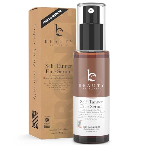 Beauty by Earth Face Tanner Serum - Anti-Aging Hydration, Quick Drying Formula - 1.7oz