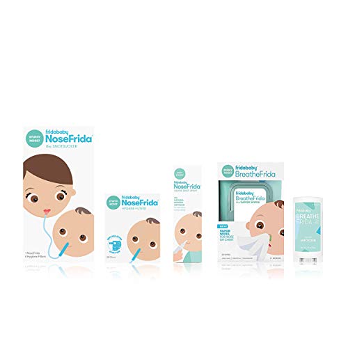 Frida Baby Essential Kit - Congestion Relief with Nasal Aspirator, Saline Spray & Vapor Rub