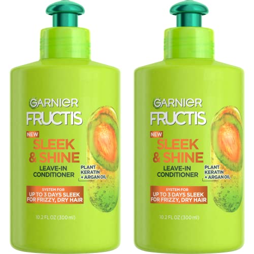 Garnier Fructis Leave-In Conditioner - Smooth Frizz Control with Argan Oil & Plant Keratin - 10.2oz