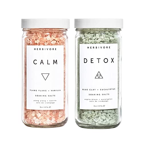 Herbivore Botanicals Bath Soak & Bubble Bath - Detox & Calm, Vegan, Natural Ingredients - 8oz