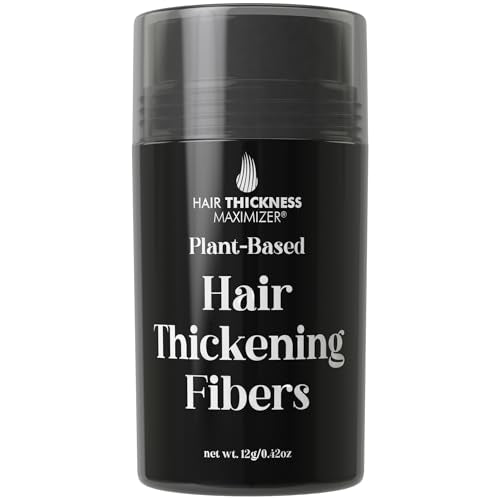 Hair Thickness Maximizer - Instant Coverage for Thinning Hair, Plant-Based Formula - Black