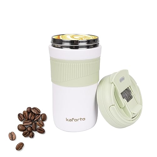 kaforto Travel Coffee Mug - Insulated, Leak-Proof, BPA-Free, Keeps Drinks Hot/Cold - 15oz