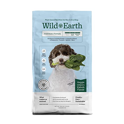 Wild Earth Vegan Dog Food - High Protein, Allergen-Free, Plant-Based, Veggie Chick'n Flavor - 18lb