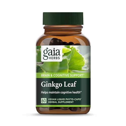 Gaia Herbs Ginkgo Leaf - Supports Circulation & Brain Function, Organic, Vegan - 60 Capsules