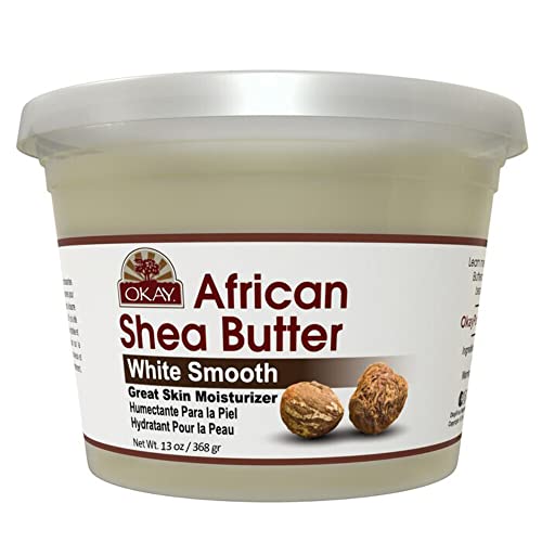 OKAY Shea Butter Body Moisturizer - Nourishes, Heals Skin & Hair, 100% Pure Raw - 13oz