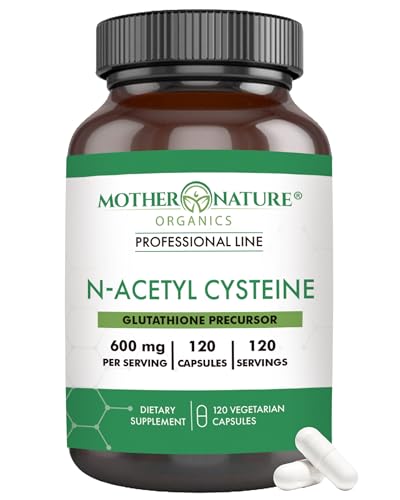 N-Acetyl Cysteine Supplement - 600mg Vegan Glutathione Precursor for Cellular Health - 120 Caps
