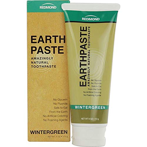 REDMOND Earthpaste Toothpaste - Natural Non-Fluoride, Vegan, Organic Ingredients - Wintergreen 4oz