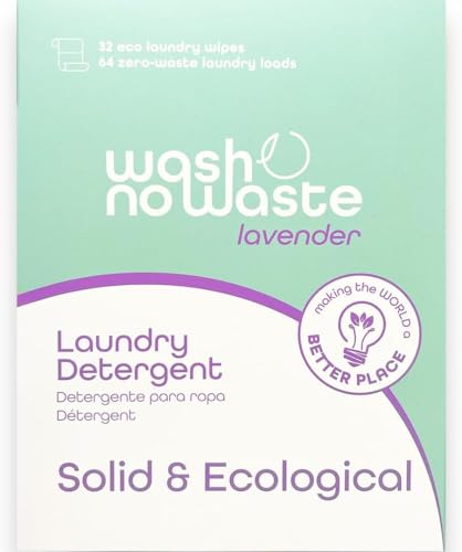 Wash No Waste Laundry Detergent Strips - Powerful, Hypoallergenic, Biodegradable - 64 Washes