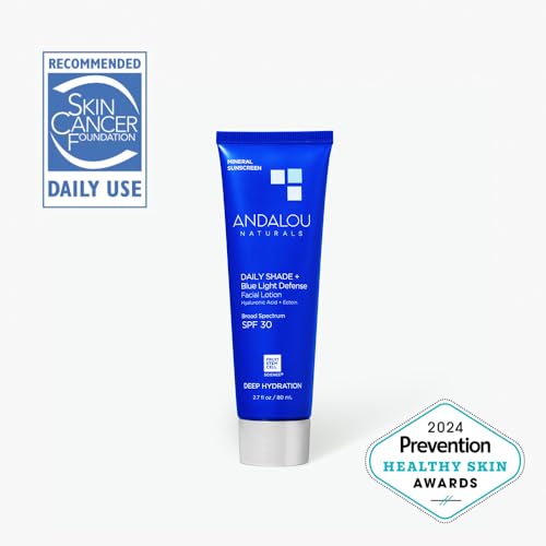 Andalou Naturals Face Sunscreen - Broad Spectrum SPF 30, Hydrating with Hyaluronic Acid - 2.7 Fl Oz