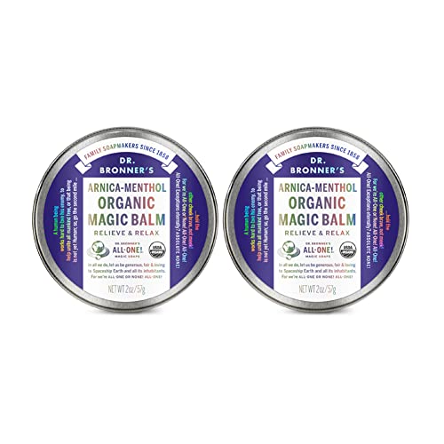 Dr. Bronner's Organic Magic Balm - Moisturizes & Soothes Skin, Arnica-Menthol - 2 oz, 2-Pack