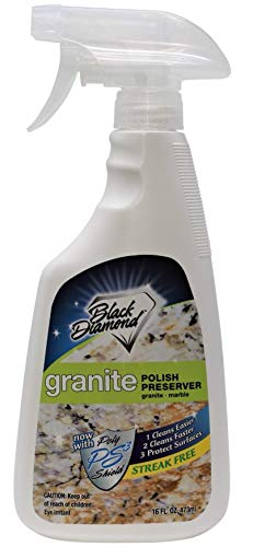 Black Diamond Granite Polish Preserver - Streak-Free Shine, Water-Based, Easy to Use - 16oz