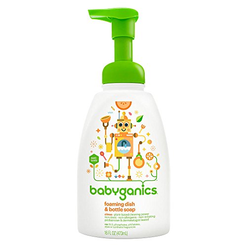 Babyganics Foaming Dish Soap - Non-Toxic, Plant-Derived Cleaning, Citrus Scent - 16 Fl Oz