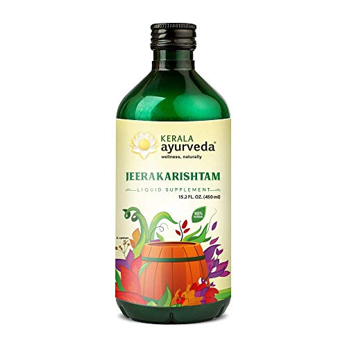 Kerala Ayurveda Jeerakarishtam Herbal Supplement - Supports Digestion, 100% Natural - 450ml