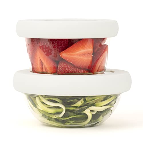 Food Huggers Replacement Lids - Durable Silicone & Glass Seal, 100% Plastic-Free, 2 Sizes