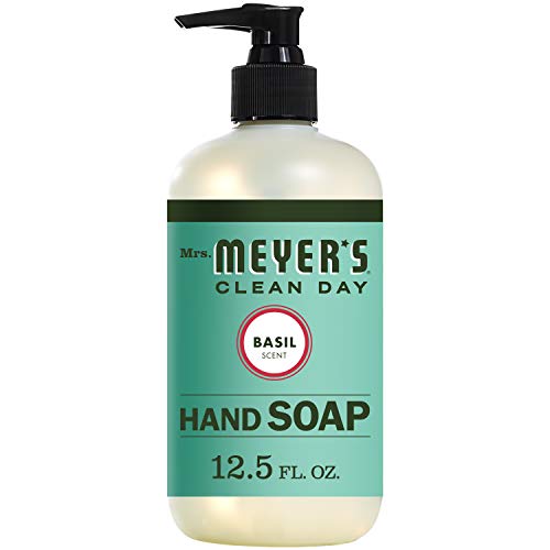 Mrs. Meyer's Hand Soap - Uplifting Basil Scent, Cruelty-Free, Aloe & Olive Oil - 12.5oz