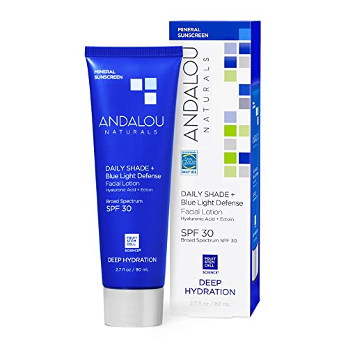 Andalou Naturals Face Sunscreen - Broad Spectrum SPF 30, Hydrating with Hyaluronic Acid - 2.7 Fl Oz