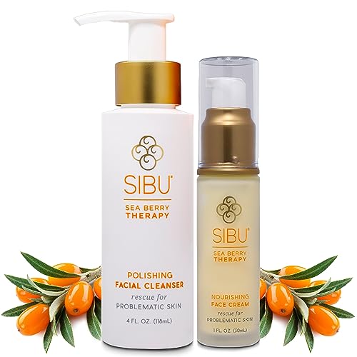 Sibu Nourishing Face Cream & Facial Cleanser - Moisturizes Sensitive Skin, Reduces Blemishes - 5oz