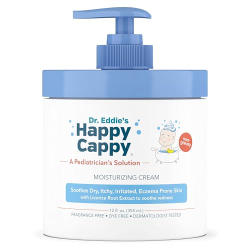 Happy Cappy Moisturizing Baby Lotion - Soothes Eczema, Hypoallergenic, Paraben Free - 12 oz